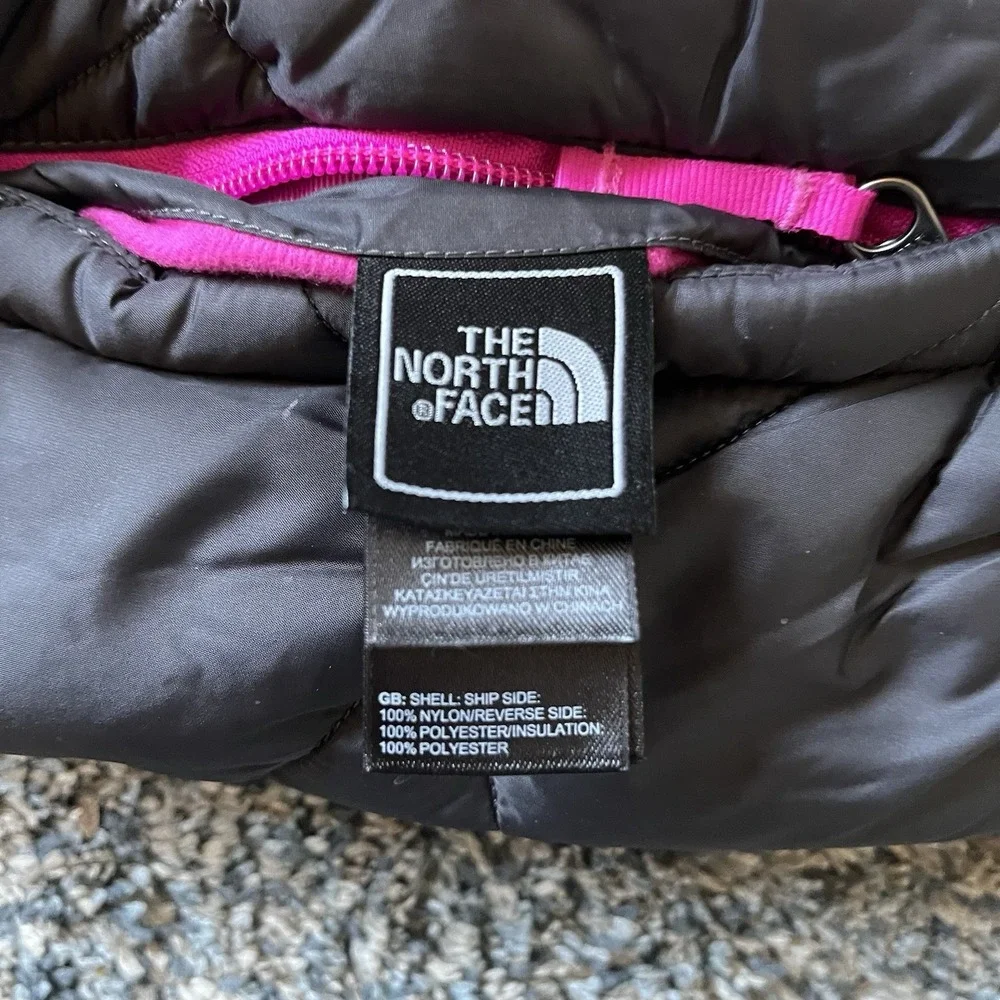 The North Face Girls Quilted Reversible Vest Pink Size L Polyester‎